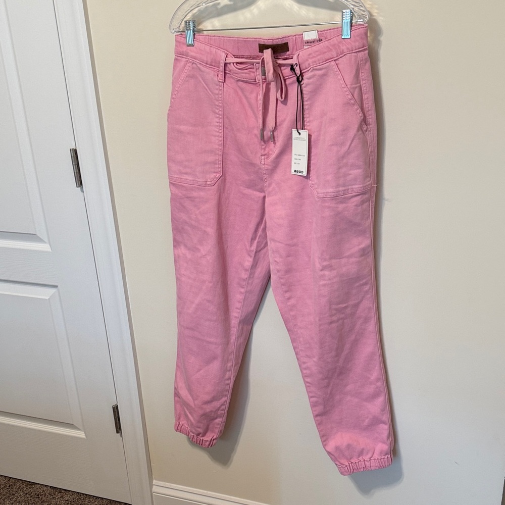 Judy Blue Women’s High Waist Pink Regina Denim Joggers / Size 13/31 / Brand NWT